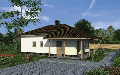 Budynek sanitarny, sezonowy UC55 — wizualizacje 2 (odbicie lustrzane)