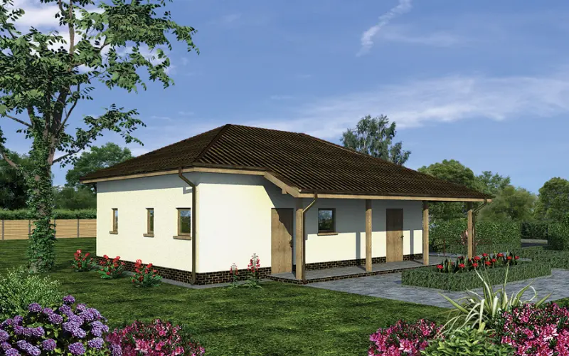 Projekt domu Budynek sanitarny, sezonowy UC55 — wizualizacja