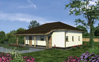 Budynek sanitarny, sezonowy UC55 — wizualizacje 1 (odbicie lustrzane)