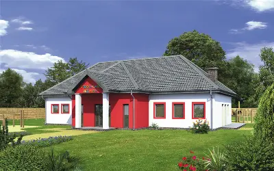 Budynek usługowy (punkt opieki przedszkolnej) UC37 — wizualizacje 2 (odbicie lustrzane)