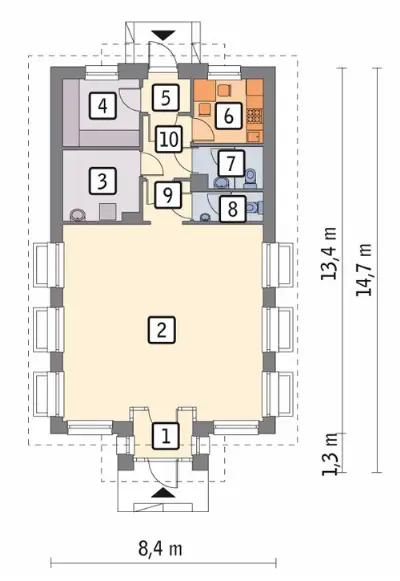 Budynek usługowy U03 — rzuty kondygnacji 1