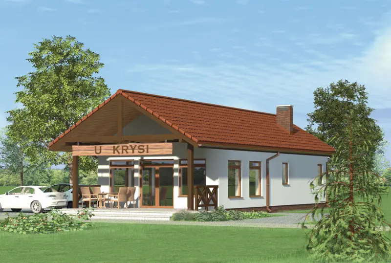 Projekt domu Budynek usługowy U10a — wizualizacja