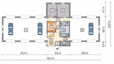 Budynek usługowy U12 — rzuty kondygnacji 1