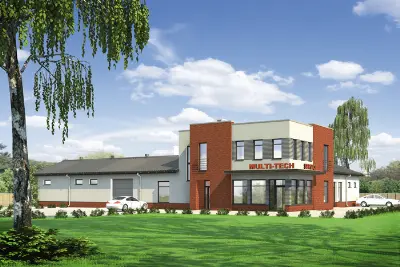 Projekt domu Budynek usługowy U13a — wizualizacja