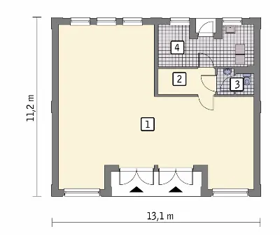 Budynek usługowy U14a — rzuty kondygnacji 2 (odbicie lustrzane)