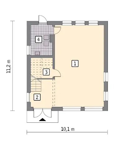 Budynek usługowy U15f — rzuty kondygnacji 1 (odbicie lustrzane)