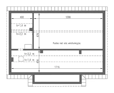 Budynek usługowy U26a — rzuty kondygnacji 2 (odbicie lustrzane)