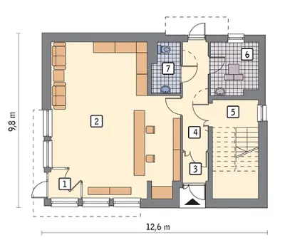 Budynek usługowy U27 — rzuty kondygnacji 1 (odbicie lustrzane)