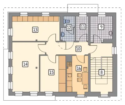 Budynek usługowy U27 — rzuty kondygnacji 2 (odbicie lustrzane)