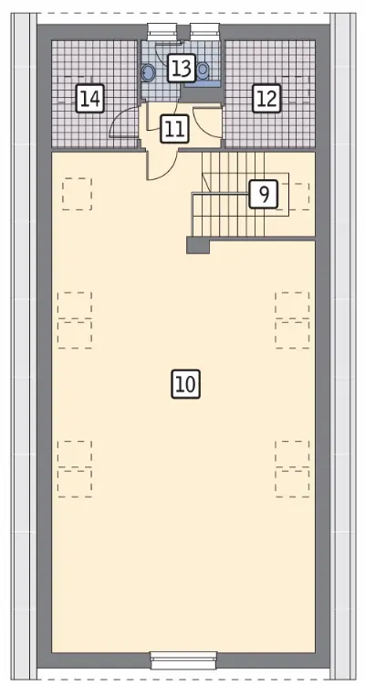 Budynek usługowy U28 — rzuty kondygnacji 2 (odbicie lustrzane)