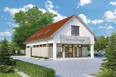 Budynek usługowy U28 — wizualizacje 1 (odbicie lustrzane)