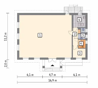 Budynek usługowy U29 — rzuty kondygnacji 1 (odbicie lustrzane)