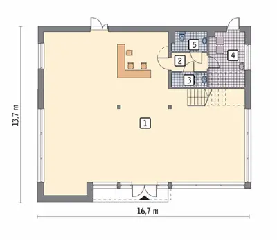 Budynek usługowy U30 — rzuty kondygnacji 1 (odbicie lustrzane)