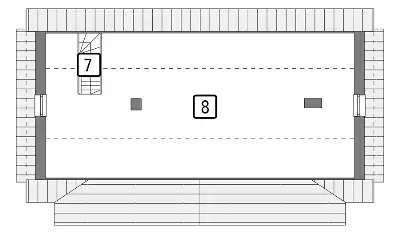 Budynek usługowy U32 — rzuty kondygnacji 2 (odbicie lustrzane)