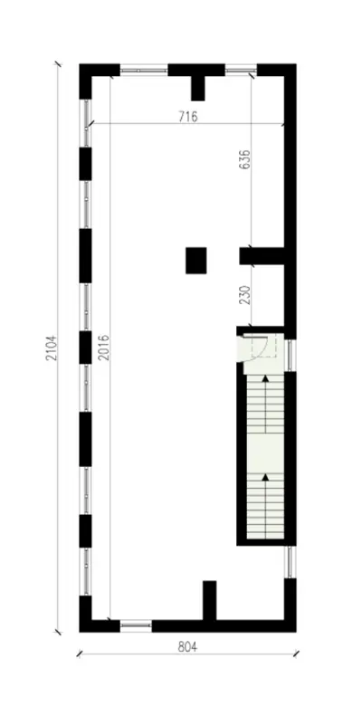 Budynek usługowy U33 — rzuty kondygnacji 3 (odbicie lustrzane)