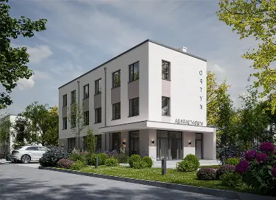Budynek usługowy U33 — wizualizacje 1 (odbicie lustrzane)