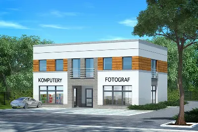 Budynek usługowy U34 — wizualizacje 2 (odbicie lustrzane)