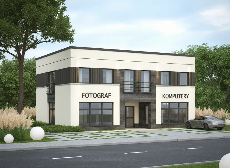 Projekt domu Budynek usługowy U34b — wizualizacja