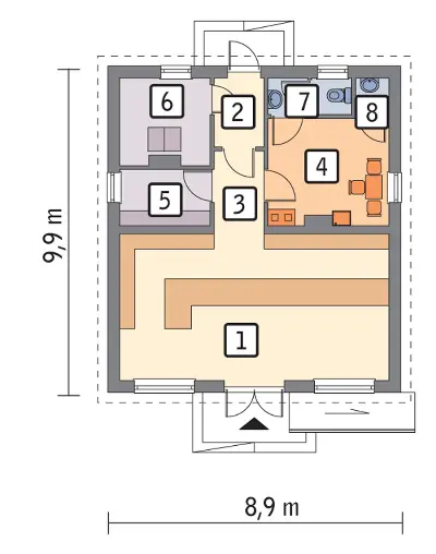 Budynek usługowy UC01 — rzuty kondygnacji 1 (odbicie lustrzane)
