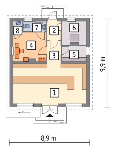 Budynek usługowy UC01 — rzuty kondygnacji 1