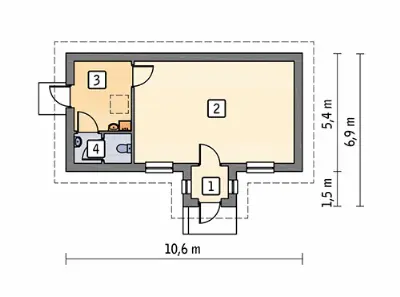 Budynek usługowy UC05a — rzuty kondygnacji 1
