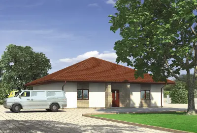 Budynek usługowy UC05b — wizualizacje 2 (odbicie lustrzane)