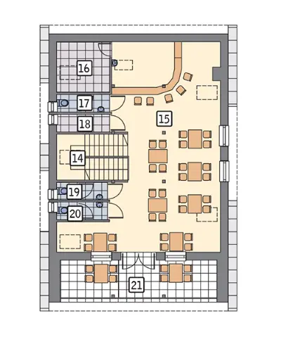 Budynek usługowy UC26 — rzuty kondygnacji 2 (odbicie lustrzane)