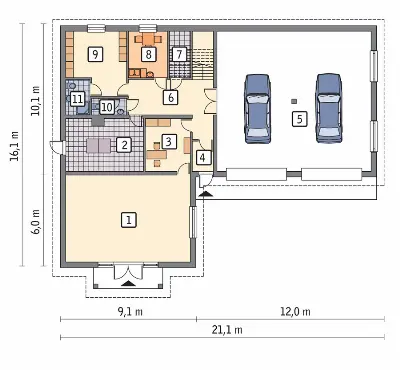 Budynek usługowy UC35 — rzuty kondygnacji 1 (odbicie lustrzane)
