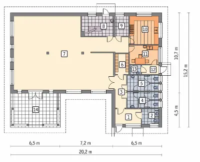 Budynek usługowy UC45 — rzuty kondygnacji 1