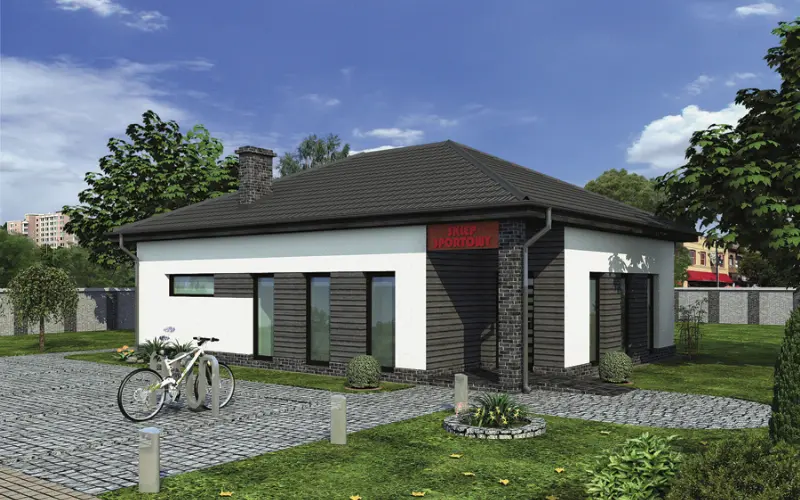 Projekt domu Budynek usługowy UC46 — wizualizacja