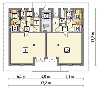 Budynek usługowy UC51b — rzuty kondygnacji 1