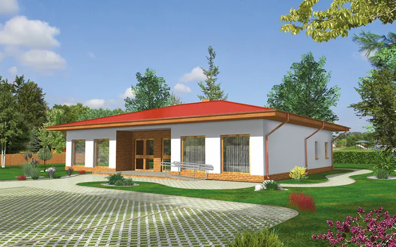 Projekt domu Budynek usługowy UC51b — wizualizacja