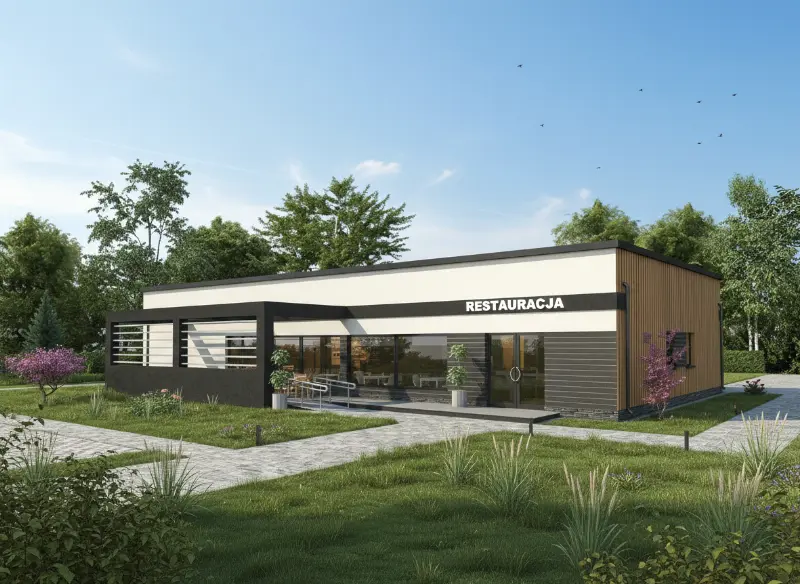 Projekt domu Budynek usługowy UC59 — wizualizacja
