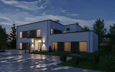 Budynek usługowy UC65 — wizualizacje 3 (odbicie lustrzane)