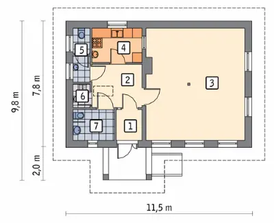 Budynek usługowy UC67 — rzuty kondygnacji 1 (odbicie lustrzane)