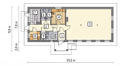 Budynek usługowy UC67a — rzuty kondygnacji 1 (odbicie lustrzane)