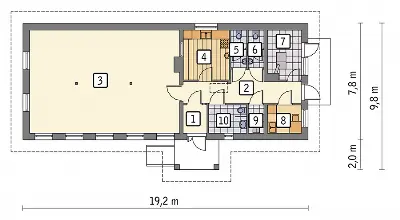 Budynek usługowy UC67a — rzuty kondygnacji 1