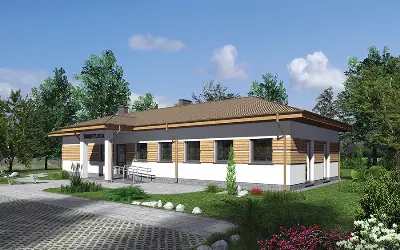 Budynek usługowy UC67c — wizualizacje 1 (odbicie lustrzane)