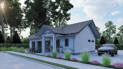 Budynek usługowy UC67e — wizualizacje 2 (odbicie lustrzane)