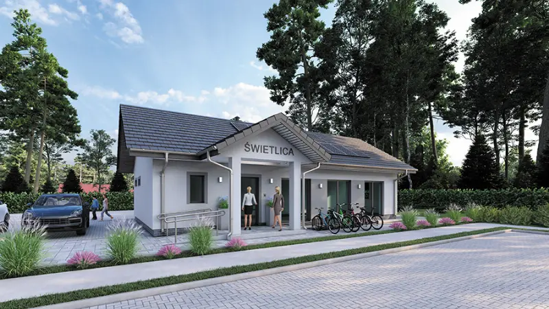 Projekt domu Budynek usługowy UC67e — wizualizacja