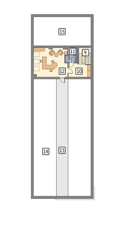 Budynek usługowy UC72 — rzuty kondygnacji 2 (odbicie lustrzane)