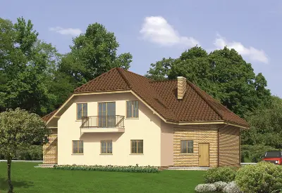 Budynek usługowy z częścią mieszkalną UC09 — wizualizacje 3 (odbicie lustrzane)