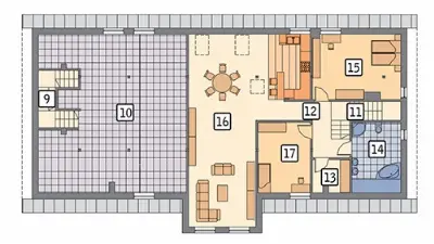Budynek usługowy z częścią mieszkalną UC25 — rzuty kondygnacji 2 (odbicie lustrzane)