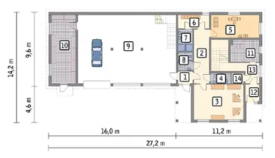 Budynek usługowy z częścią mieszkalną UC28a — rzuty kondygnacji 1 (odbicie lustrzane)