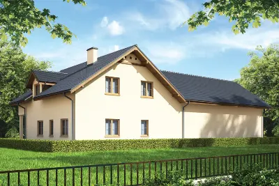 Budynek usługowy z częścią mieszkalną UC28a — wizualizacje 2 (odbicie lustrzane)