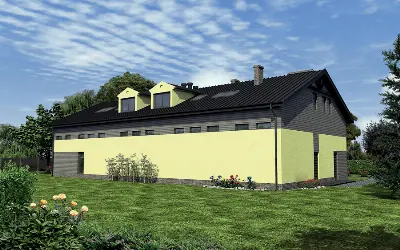 Budynek usługowy z częścią mieszkalną UC52 — wizualizacje 1
