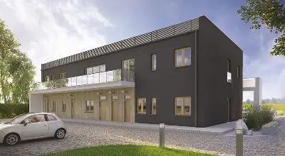 Budynek usługowy z częścią mieszkalną UC69 — wizualizacje 2