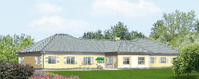 Budynek usługowy (z pokojami gościnnymi) UC07 — wizualizacje 2 (odbicie lustrzane)