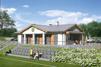 Budynek usługowy (zaplecza socjalnego) U31a — wizualizacje 1