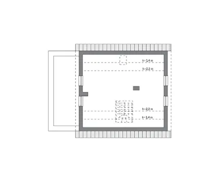Cenny - wariant II (etap I) — rzuty kondygnacji 2 (odbicie lustrzane)